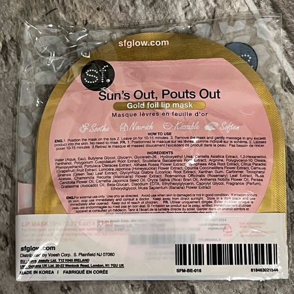 4 pack Gold Foil Lip Masks - Picture 6 of 6